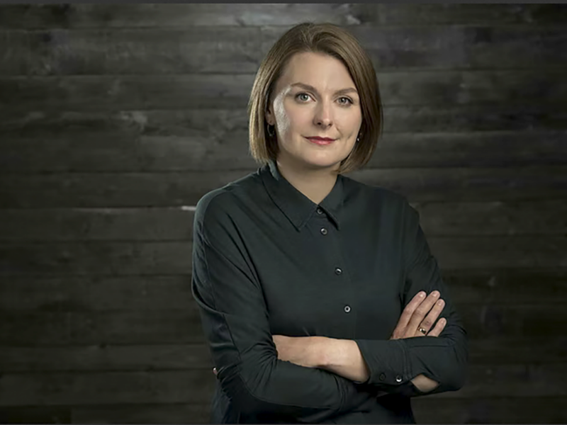Dr. Sandra Ósk Snæbjörnsdóttir, yfir CO2 förgun.Ljósm. Sigurður Ólafur Sigurðsson.